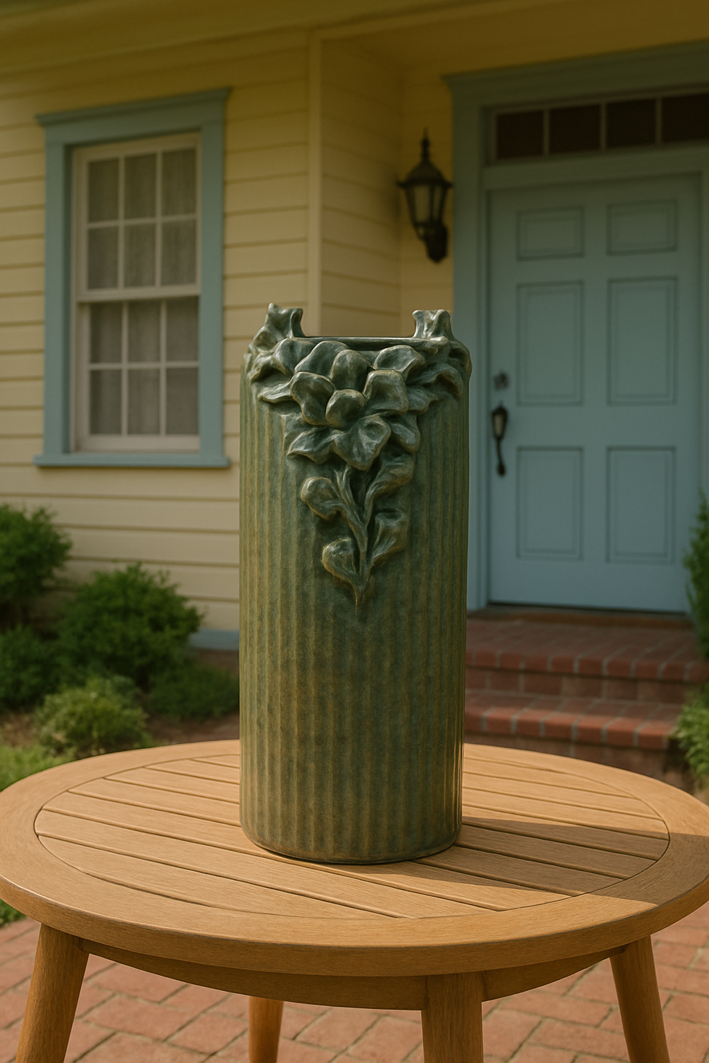 Serene Bloom Aqua Ceramic Vase