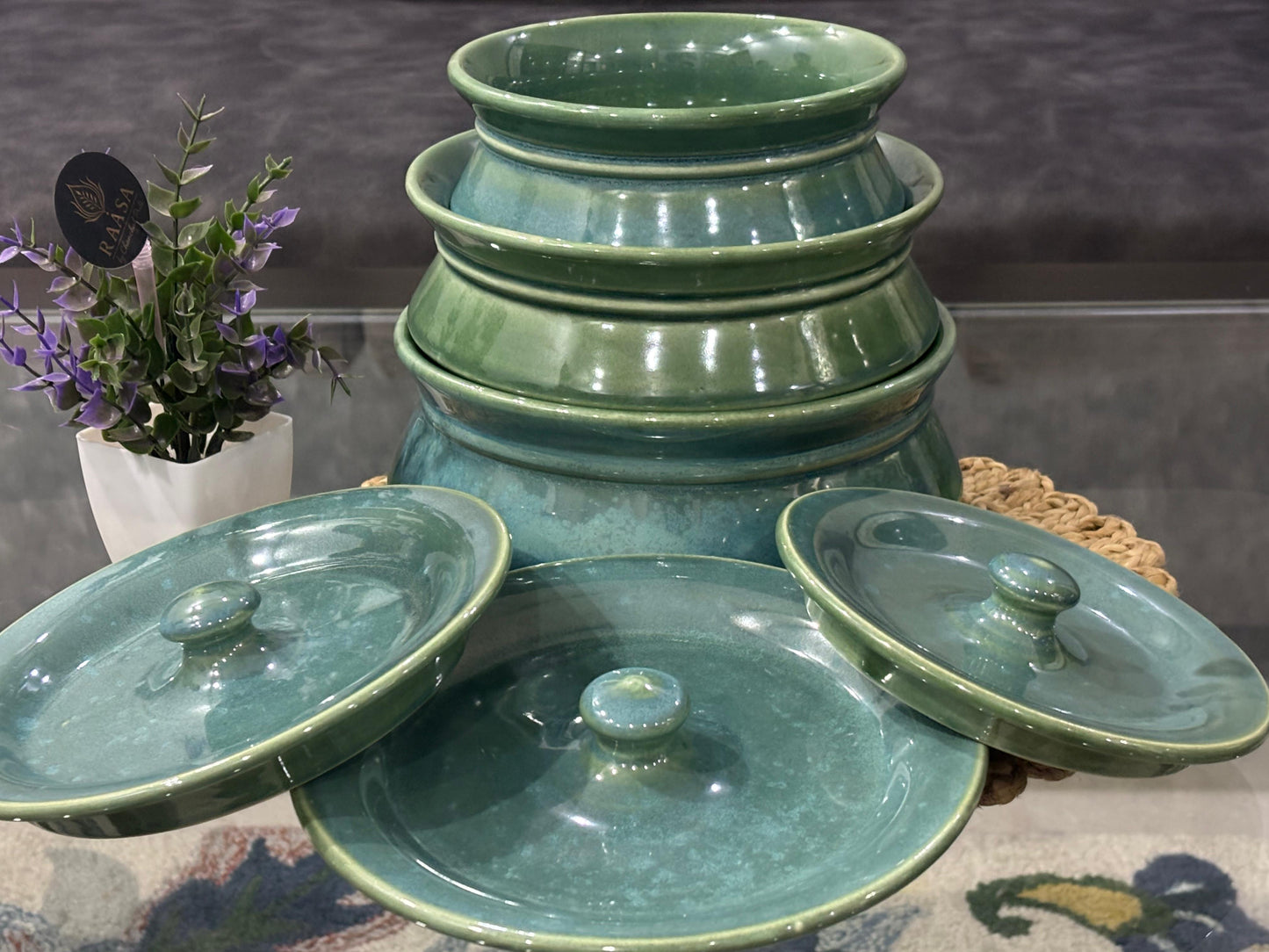 Handcrafted Ceramic Serving Bowl with Lid – Available in Small, Medium, and Large