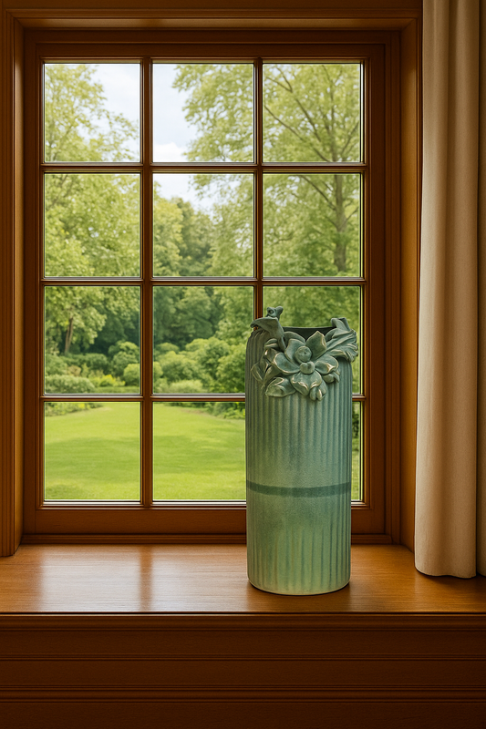 Serene Bloom Aqua Ceramic Vase