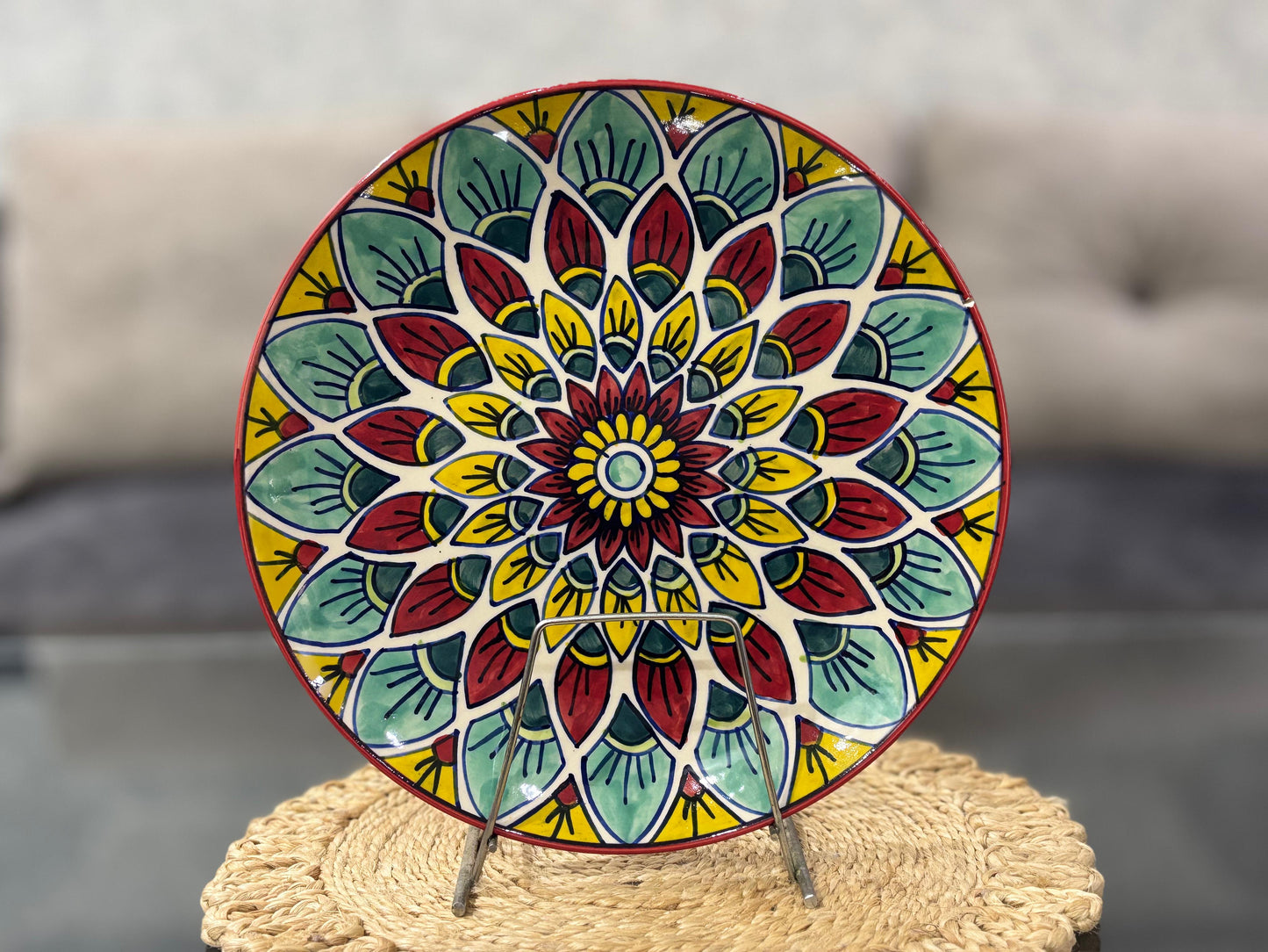 Vibrant Mandala Multicolor Ceramic Dinnerware Set (Set of 2 Plates & Bowls)