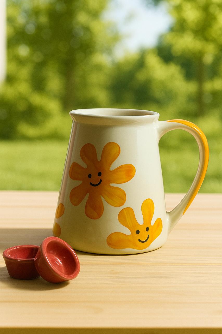Water Jug/Jar with Daisy Floral Design
