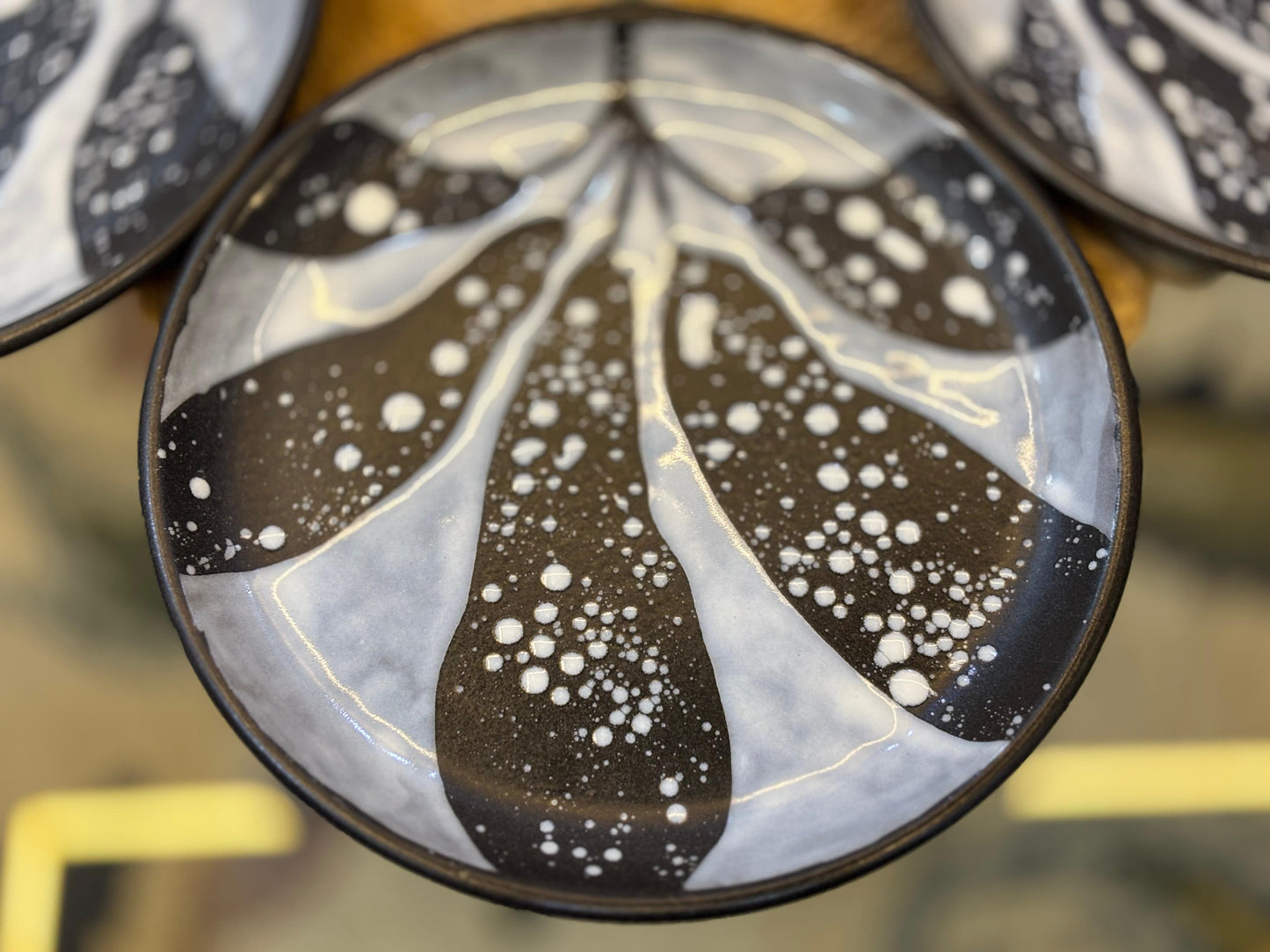 Artisan Wax-Textured Ceramic Plate Set – 4-Piece